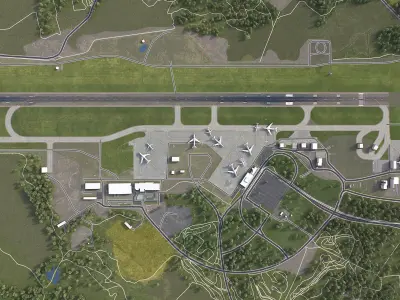 Turku - Airport - TKU Low-poly 3D model