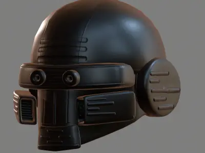 Gas mask helmet 3d model scifi Low-poly  Low-poly 3D model