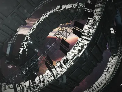 Sci-Fi Space Station 3D model buy