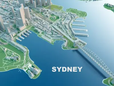 Sydney city 3D map 3D model