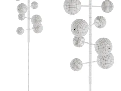 argento clear glass floor lamp by luxdeco   3D model