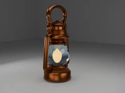 Antique Oil Lantern  Low Poly 3D Model Low-poly 3D model