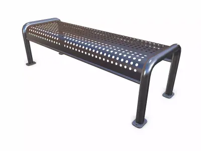 Metal Street Bench 02 Low-poly PBR Low-poly 3D model