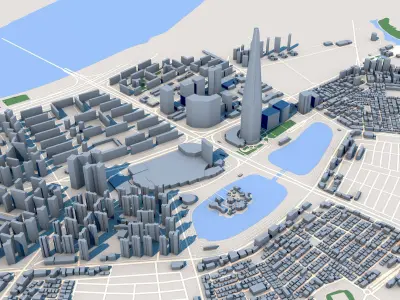 Lotte World Tower Parc1 Tower Seoul Korea 3D model