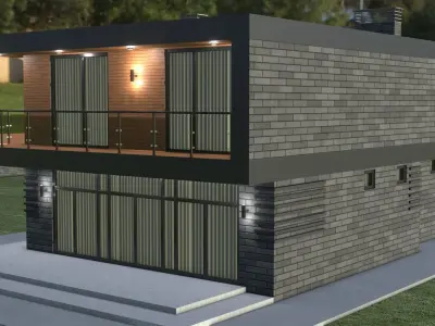 Blender project of Cottage Architecture House Building Exterior 3D model