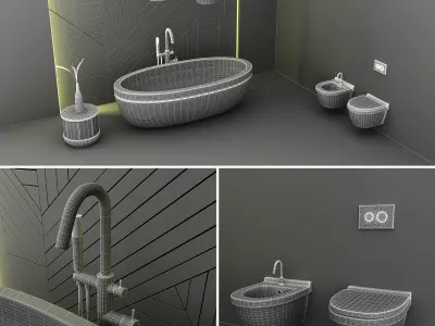Bathroom furniture modern 3D model