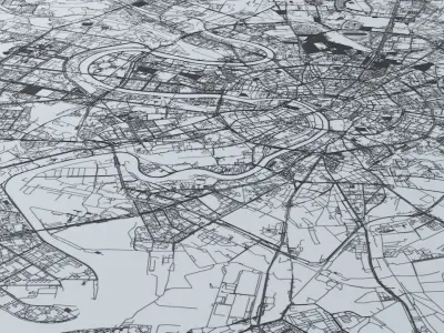 Moscow Road Network and Streets 3D model