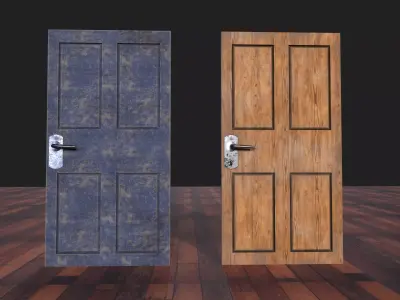 door wood low poly Low-poly 3D model purchase