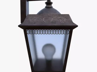 Outdoor Wall Lantern PBR All Quads Blender Low Poly Low-poly 3D model
