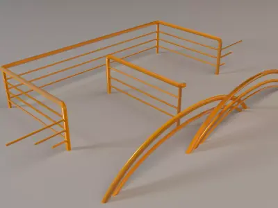 Metal fence 3D model