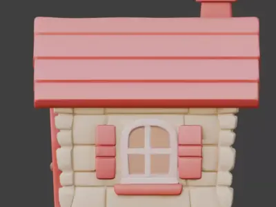 Stylized Valentine House 3D Model Low-poly 3D model