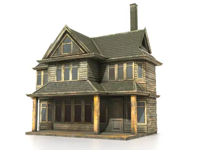 Old Horror House Low-poly 3D model