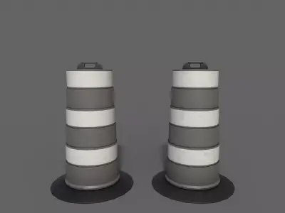 PBR Traffic Drum Barrel Grey Low-poly 3D model