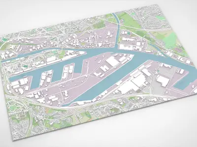 The Port of Ghent Belgium 3D model