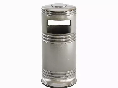 Metal Street Trash Bin 02 Low-poly 3D model