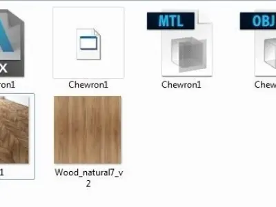  Parquet chevron classic Floor Low-poly 3D model