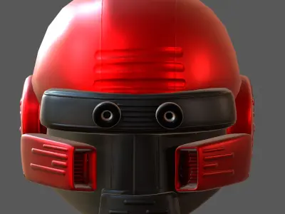 Gas mask helmet 3d model scifi Low-poly  Low-poly 3D model