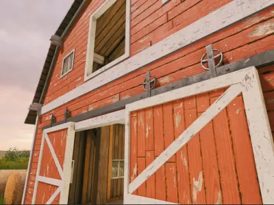 PBR Barn with insulation Low-poly 3D model