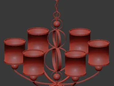 Golden Lighting 1030  6  CH Cerchi Six Light Chandelier 3D model