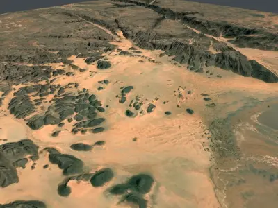 Mountain landscape Tasili Park Algeria 3D model