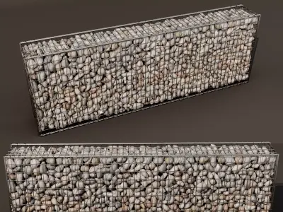Gabion Stone Wall Props Pack 3D Model Low-poly 3D model