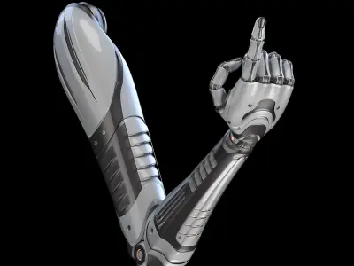 Sci - Fi Robot Woman Arm - Rigged 3D model