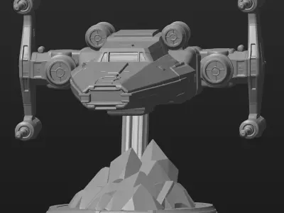 Star Wars Inspired E-Wing Starfighter Figure-Sci-Fi Spaceship 3D print model