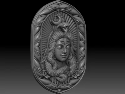 shiva hindu god idol for 3d print and CNC 3D print model