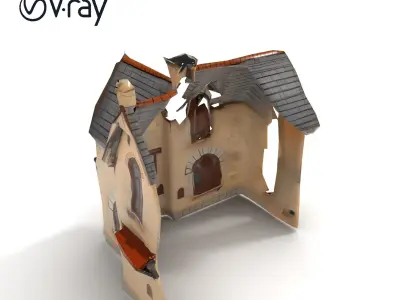 Charming Stone Cottage Model Pack Low-poly 3D model