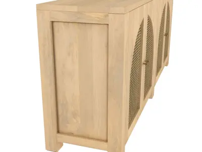 West Elm cane arches sideboard 3D model