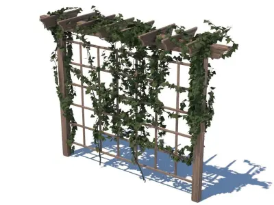 pergola shade sails Low-poly 3D model