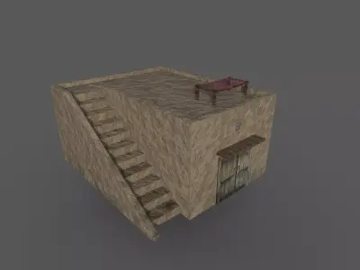 Village Mud House Low-poly 3D model