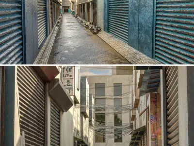 Dirty Japan Street 3D model