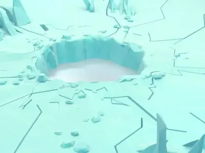 Cartoon Iceberg  Ice Cave sea surface  Snow Mountain  ice 3D model