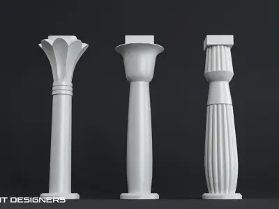 Egyptian Column Pack Low-poly 3D model