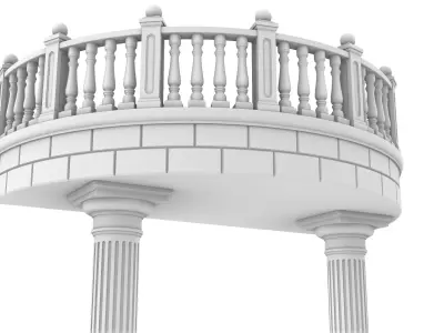 Entrance stairs and balcony 3D print model