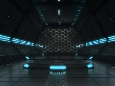 scifi tunnel scene 3D model