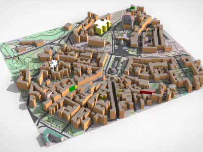 Cityscape Kyiv Ukraine fragment city 3D model