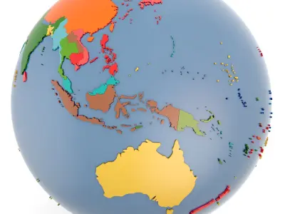  Geopolitical Globe and US States 