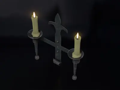Candle Stand 06 Low-poly 3D model