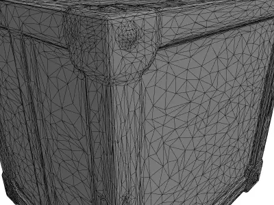 HAZMAT Industrial Wooden Shipping Crate Low-poly 3D model