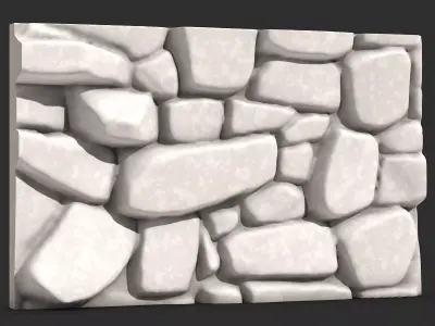 Uncut Fieldstone Wall Low Poly 3D print model purchase