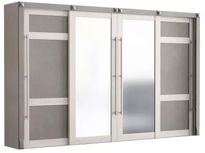 Wardrobe 3d model sliding door with mirrors 3D model