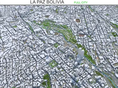 La Paz Bolivia 35km Low-poly 3D model