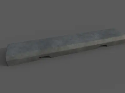 Concrete Barrier Type 6 Low-poly 3D model