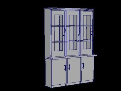 Cabinet bookcase with doors and drawers 3D model