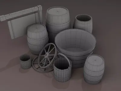 Medieval Back Low-poly 3D model