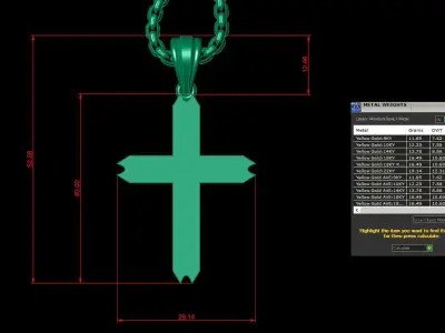 Cross Light Gold 3CP050 3DM STL 3D model