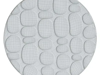Jacinta Ivory Abstract Round Rug 3D model