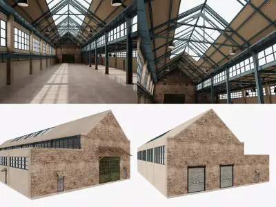 Warehouse Factory Hall 3D model